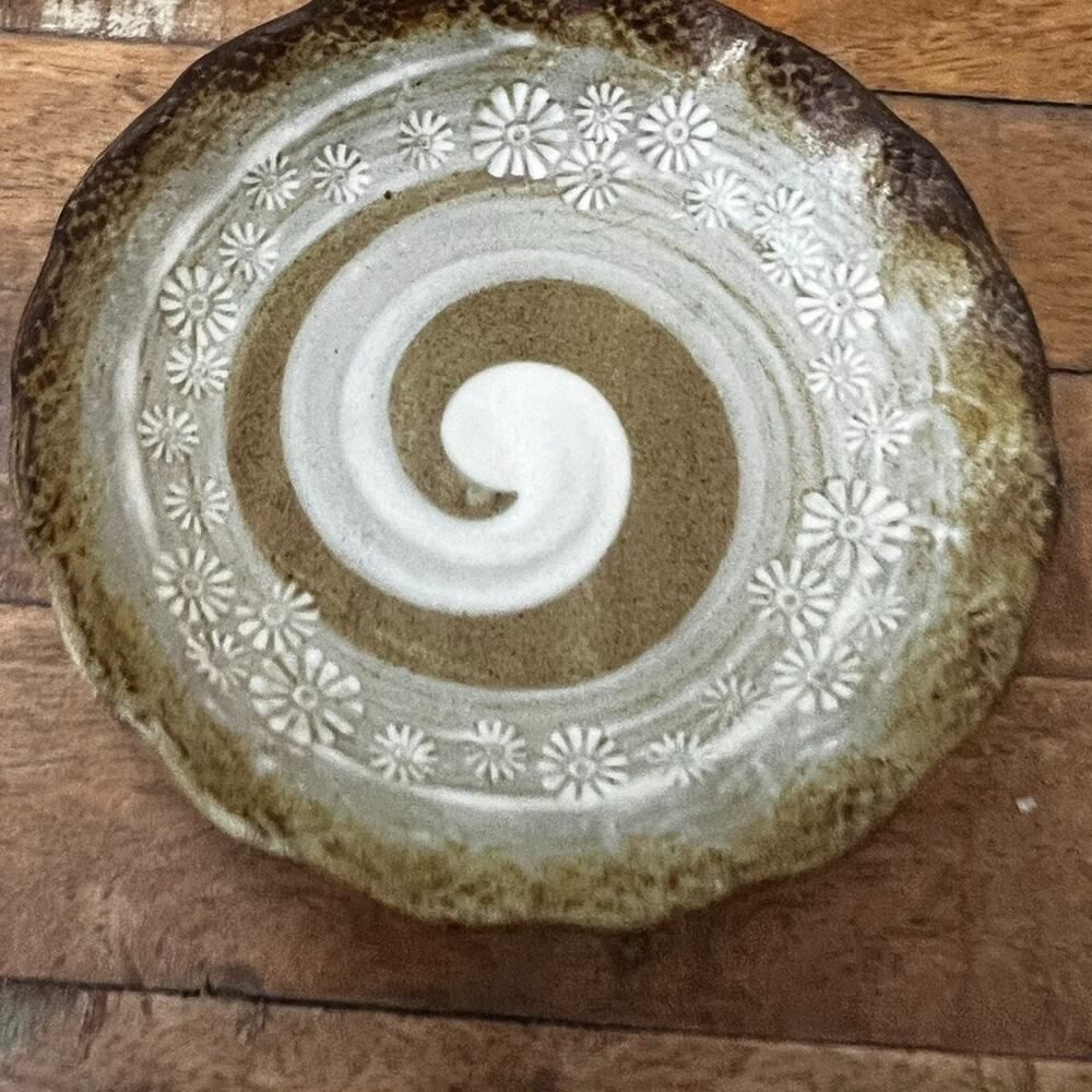 Vintage Korean Stoneware Small Dish Plate 5"